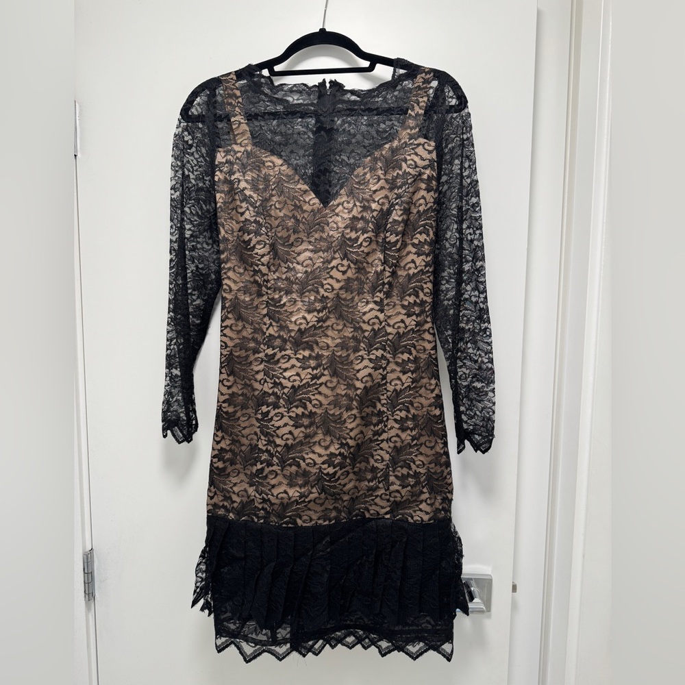 Vintage Nude Illusion Mini Dress